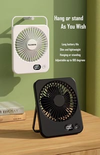 ILLUMYN Hordozható Asztali Ventilátor USB Töltéses Csendes Összecsukható 7