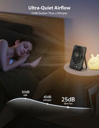 ILLUMYN Hordozható Asztali Ventilátor USB Töltéses Csendes Összecsukható 5