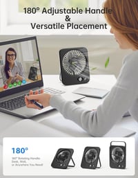 ILLUMYN Hordozható Asztali Ventilátor USB Töltéses Csendes Összecsukható 4