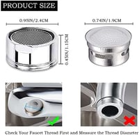 ILLUVA M24 Csapszűrő Szett - 3 db Rozsdamentes Acél Perlátor Vízszűrővel, Csapra Szerelhető Vízkeverő Fúvóka (24 mm Külső Menet) 2