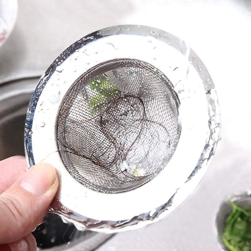 ILLUVA Rozsdamentes Acél Lefolyószűrő Szett - 7,5 cm-es Hajfogó Zuhanyzóhoz és Mosogatóhoz, Modern Ezüst Konyhai Szűrő, 2 db