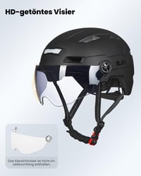Unisex cyklistická prilba ILM E3-10L so šiltom, predným a zadným LED svetlom na USB, čierna, veľkosť L/XL 3