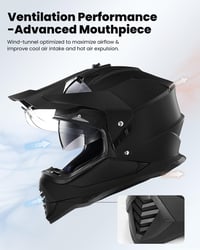 ILM fekete Dual Sport Adventure motocross bukósisak, Pinlock kompatibilis napellenző, ECE WS902 ATV off road 7