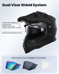ILM fekete Dual Sport Adventure motocross bukósisak, Pinlock kompatibilis napellenző, ECE WS902 ATV off road 6