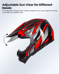 ILM Gyermek Motocross Sisak ATV Goggles Sportkesztyűvel ECE L Méret Piros Ezüst 4