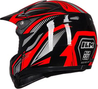 ILM Gyermek Motocross Sisak ATV Goggles Sportkesztyűvel ECE L Méret Piros Ezüst 2