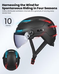 ILM E3-10L kerékpáros sisak USB tölthető LED lámpával, uniszex - lila-kék - XS 4