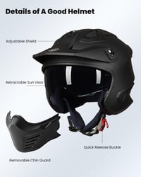 ILM Motoros Sisak Jet Helmet Vintage Chopper Scooter ECE22.06 DOT XXL méret 6