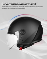 ILM Retro Jet Motoros Bukósisak ECE2206 Férfi Női Fekete WT506 Modell 10