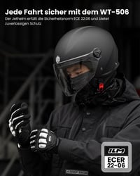 ILM Retro Jet Motoros Bukósisak ECE2206 Férfi Női Fekete WT506 Modell 7