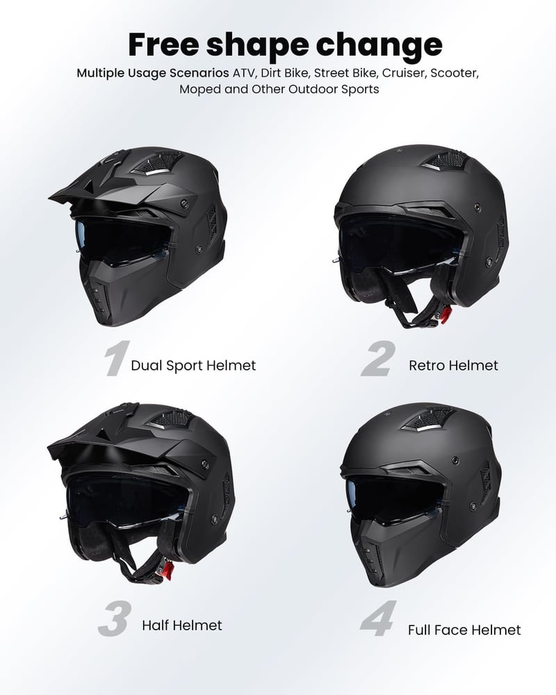 ILM Vintage Motocross Sisak ECE Homok Nőknek Férfiaknak Matte Black S