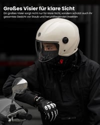 Retro otvorená motocyklová prilba ILM WT506, pánska/dámska, homologizácia ECE2206 - béžová farba, veľkosť L 8