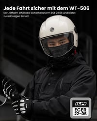 Retro otvorená motocyklová prilba ILM WT506, pánska/dámska, homologizácia ECE2206 - béžová farba, veľkosť L 7