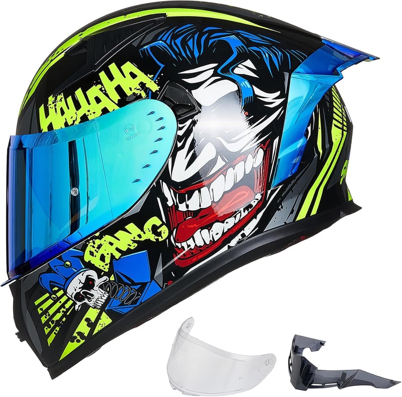 ILM Z501 teljes arcú bukósisak 2 plexivel Pinlock kompatibilis áttetsző és sötétített street bike motocross DOT és ECE Surprise Yellow XL