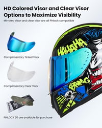 ILM Z501 teljes arcú bukósisak 2 plexivel Pinlock kompatibilis áttetsző és sötétített street bike motocross DOT és ECE Surprise Yellow XL 5