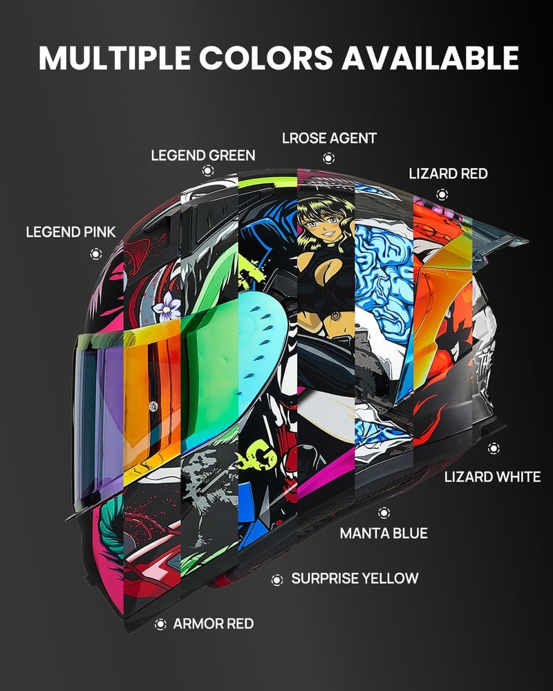 ILM Z501 teljes arcú bukósisak 2 plexivel Pinlock kompatibilis áttetsző és sötétített street bike motocross DOT és ECE Surprise Yellow XL