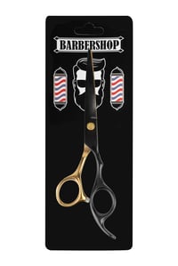 iLogic Barber Shop Profesionálne kadernícke nožnice 6 palcové z nehrdzavejúcej ocele - Ručne brúsené prémiové nožnice na strihanie vlasov v čierno-zlatej farbe 2