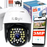 iLogic Kültéri WiFi Biztonsági Kamera - 360° PTZ, 3MP Felbontás, 4x Zoom, Vízálló, Éjjellátó, TUYA/Smart Life Kompatibilis, Mozgásérzékelés 1