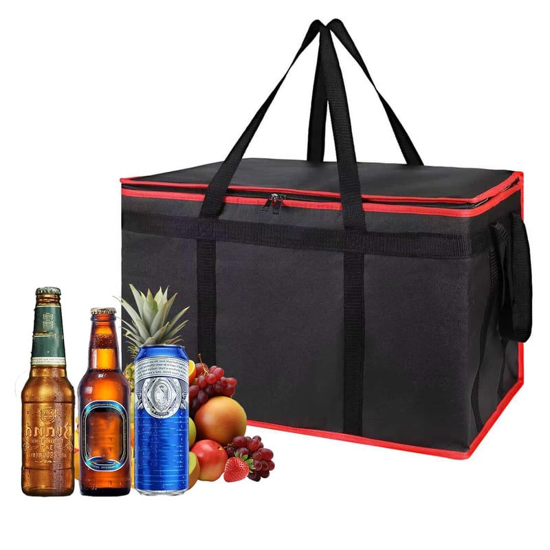 ILVRX XXXL Termotaška z oxfordskej tkaniny, 20 litrov, 58x35x38 cm, skladacia, vodoodolná, s rukoväťou – kempovanie, piknik, rozvoz jedla