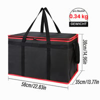 ILVRX XXXL Termotaška z oxfordskej tkaniny, 20 litrov, 58x35x38 cm, skladacia, vodoodolná, s rukoväťou – kempovanie, piknik, rozvoz jedla 7