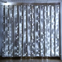 IMAGE LED Fényfüggöny 6x3m - 600 LED-es Kültéri Tündérfény, 8 Világítási Móddal, IP44 Vízálló, Esküvői, Karácsonyi és Parti Dekorációhoz, Hi 4
