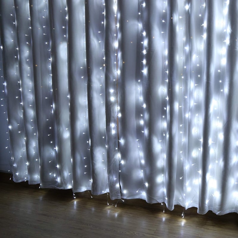 IMAGE LED Fényfüggöny 6x3m - 600 LED-es Kültéri Tündérfény, 8 Világítási Móddal, IP44 Vízálló, Esküvői, Karácsonyi és Parti Dekorációhoz, Hi