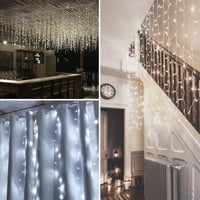 IMAGE LED Fényfüggöny 6x3m - 600 LED-es Kültéri Tündérfény, 8 Világítási Móddal, IP44 Vízálló, Esküvői, Karácsonyi és Parti Dekorációhoz, Hi 3