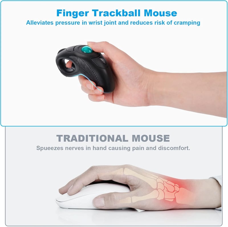 IMAGE Vezeték Nélküli Trackball Egér - USB Csatlakozás, Lézeres Technológia, Kézi Irányítás, Jobb és Balkezes Használatra