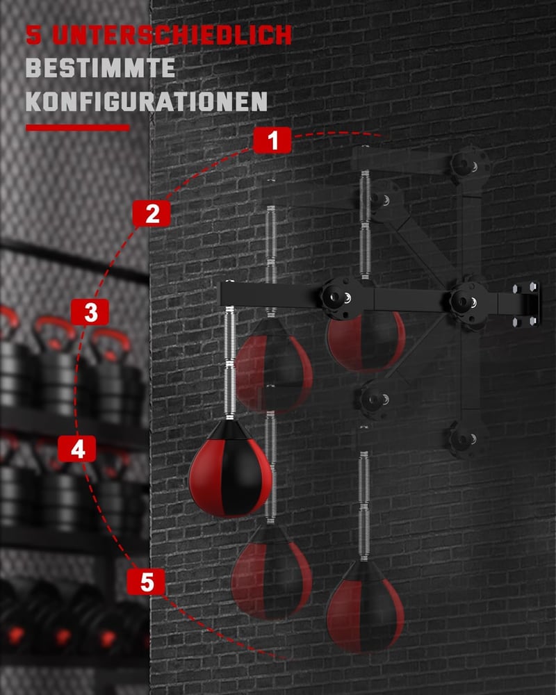 IMAYCC Speedball Boxzsák Magasság Állítható és Összecsukható Ökölvívó Zsák Fali Tartóval Gyerekeknek Felnőtteknek Otthoni Edzőterem Edzéshez
