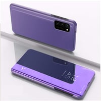 IMEIKONST Samsung Galaxy Note 20 Knižkové puzdro Zrkadlový flipový kryt so stojanom, plná ochrana, kozmetické zrkadlo, fialové 2