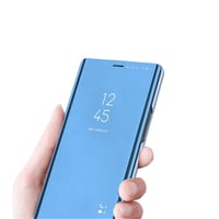 IMEIKONST Samsung Galaxy Note 20 Knižkové puzdro Zrkadlový flipový kryt so stojanom, plná ochrana, kozmetické zrkadlo, fialové 3