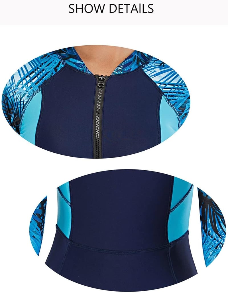 IMEKIS női egyrészes fürdőruha hosszú ujjú rashguard virágmintás UPF 50+ búvárkodáshoz L-es méret