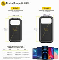 iMESTOU Vízálló motoros villaszár labda telefon tartó 1 inch B méret dupla alkar alumínium golyós talp lopásbiztos 5,5 6,8 colos L 4