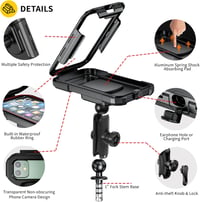 iMESTOU Vízálló motoros villaszár labda telefon tartó 1 inch B méret dupla alkar alumínium golyós talp lopásbiztos 5,5 6,8 colos L 5