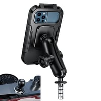 Suport telefon iMESTOU pentru motocicletă, montare pe furcă, rezistent la apă, bilă de 1 inch mărimea B, braț dublu din aluminiu, bază cu bilă, antifurt, pentru ecrane de 5,5 - 6,8 inchi, mărimea L 1