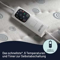 Pătură electrică Imetec Adapto pentru pat dublu, 150x120 cm, alb, 100% bumbac, 6 trepte de temperatură, încălzire rapidă, consum redus, Made in Italy 4