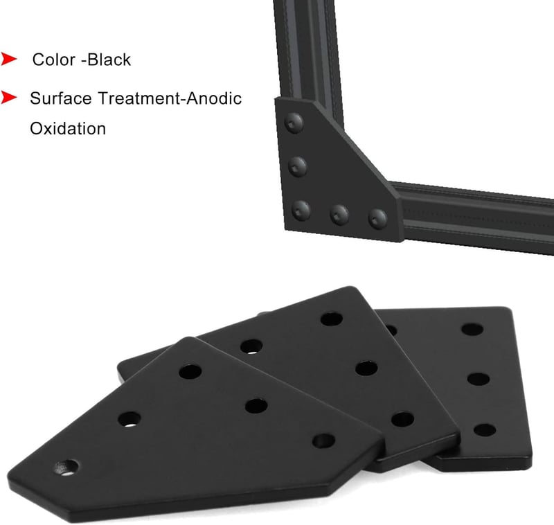iMetrx Alumínium Profil Összekötő 40x40mm L-alakú 8db + M8 Csavar és Anya Szett