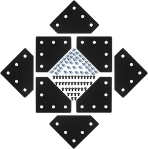 iMetrx aluminijski profil L-spojnica 40x40 mm, s 8 kompleta vijaka i matica M8 - crna