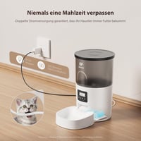 IMIPAW Automata Állateledel Adagoló Programozható Időzítővel, 3L Kapacitás, 1-6 Étkezés Naponta, Macskáknak és Kutyáknak 4