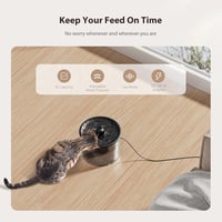 IMIPAW Automata Macska Etetőgép és Vízadagoló, Programozható Száraztáp Adagoló 1-6 Étkezés Naponta, 3L Szűrős Ivókút Fehér 7
