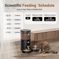 IMIPAW Automata Macskaetető 2 Tállal - 4L Programozható Adagoló Időzítővel, Porciókontroll Macskáknak és Kis Kutyáknak 2