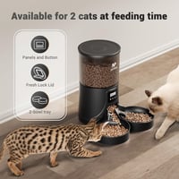 IMIPAW Automata Macskaetető 2 Tállal - 4L Programozható Adagoló Időzítővel, Porciókontroll Macskáknak és Kis Kutyáknak 4