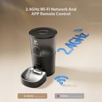 IMIPAW Automata Macskaetető WiFi Applikációs Vezérléssel, Programozható Száraztáp Adagoló Macskáknak és Kis Kutyáknak, Fekete 2