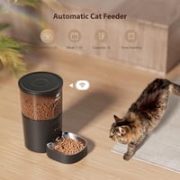IMIPAW Automata Macskaetető WiFi Applikációs Vezérléssel, Programozható Száraztáp Adagoló Macskáknak és Kis Kutyáknak, Fekete 3