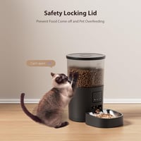 IMIPAW Automata Macskaetető WiFi Applikációs Vezérléssel, Programozható Száraztáp Adagoló Macskáknak és Kis Kutyáknak, Fekete 6