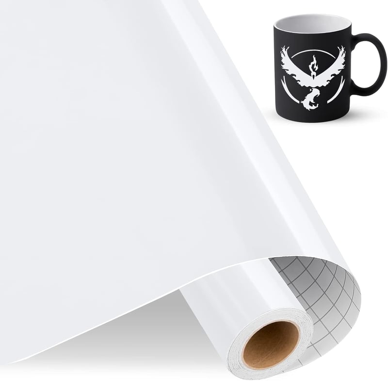 IModeur Fényes Fehér Öntapadós Vinylfólia 30,5cm x 457,5cm Cricut Silhouette Cameo