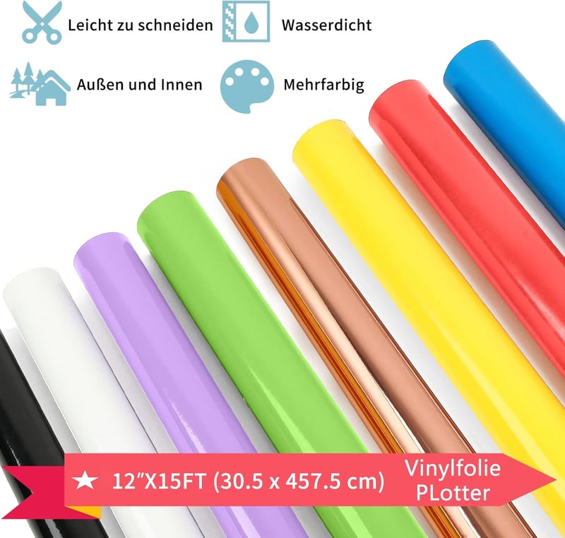 IModeur Fényes Fehér Öntapadós Vinylfólia 30,5cm x 457,5cm Cricut Silhouette Cameo