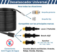 ImoreTEC 15m Csatornatakarító Cső 210 bar Kärcher K2-K7 Lavor Bosch AQT Kompatibilis 4