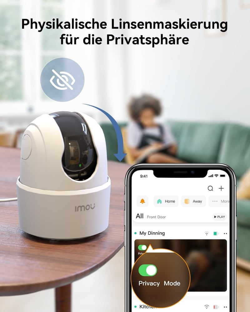 Imou 2.5K WiFi Biztonsági Kamera 360° Forgatható, Éjjellátó, Kétirányú Hang, Mozgásérzékelés - Ranger 2c 4mp