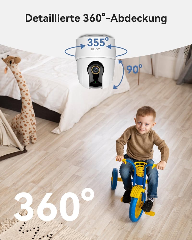 Imou 2.5K WiFi Biztonsági Kamera 360° Forgatható, Éjjellátó, Kétirányú Hang, Mozgásérzékelés - Ranger 2c 4mp